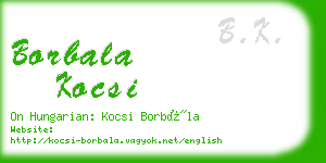 borbala kocsi business card